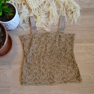 Lace Tank Top w/ Adjustable Satin Straps